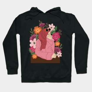 Pink Floral Muslim woman hijabi Hoodie